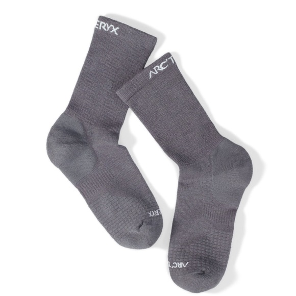Arc’teryx Men's Women's Medium Merino Wool 3/4 Crew Sock Grey NWT Hiking Blend - Picture 6 of 7
